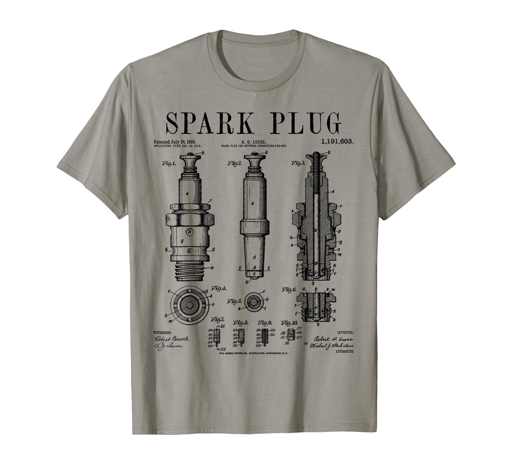 Spark Plug Car Motorcycle Engine T-Shirt - Minimalist Print Men Women - T-Shirt, Sweatshirt, Hoodie