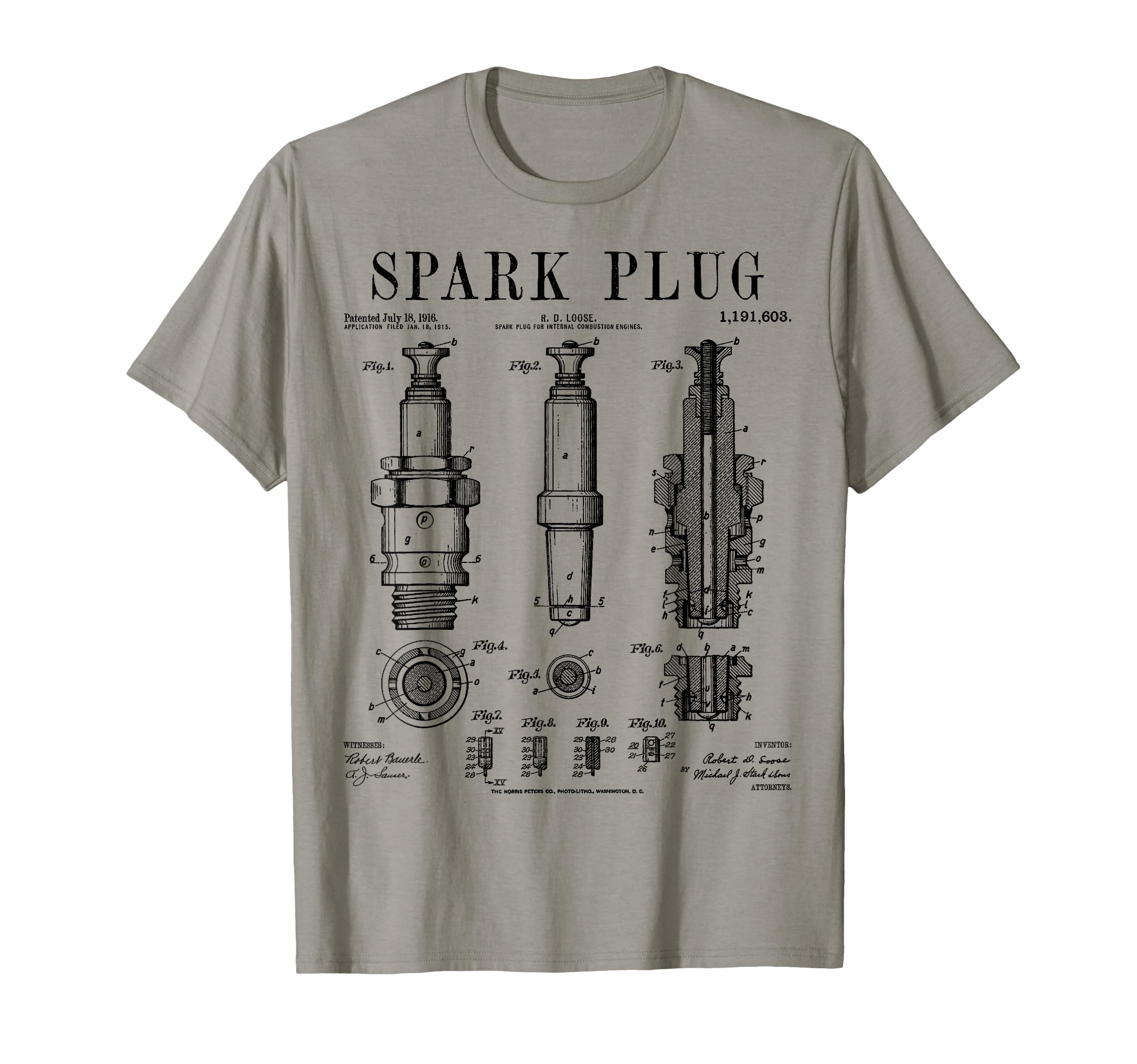 Spark Plug Car Motorcycle Engine T-Shirt - Minimalist Print Men Women - T-Shirt, Sweatshirt, Hoodie