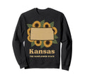 Kansas Sunflower State Floral Map Sweatshirt - Trendy Graphic Unisex - T-Shirt, Sweatshirt, Hoodie