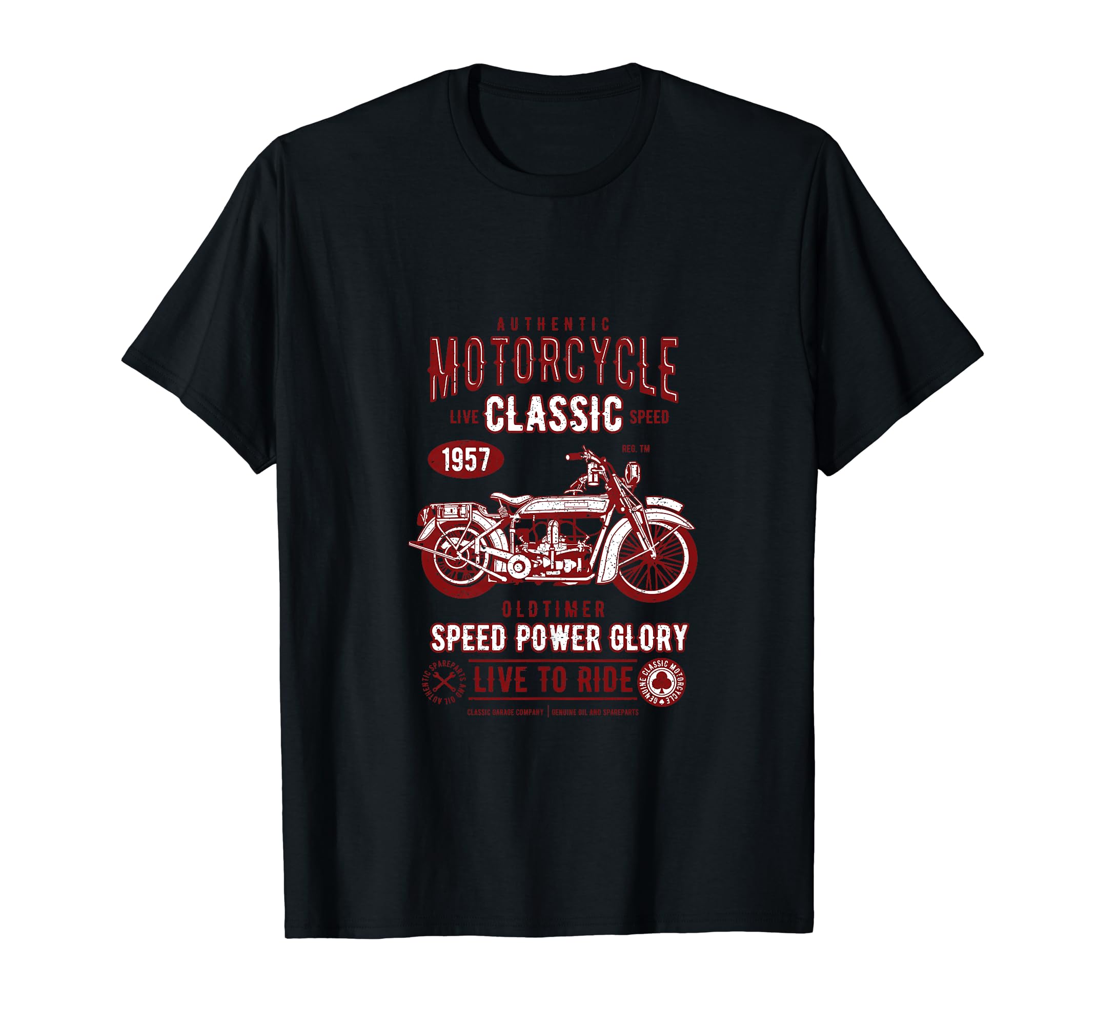 Motorbike Motorcycle Live To Ride T-Shirt - Fun Novelty Design for Adults - T-Shirt, Sweatshirt, Hoodie