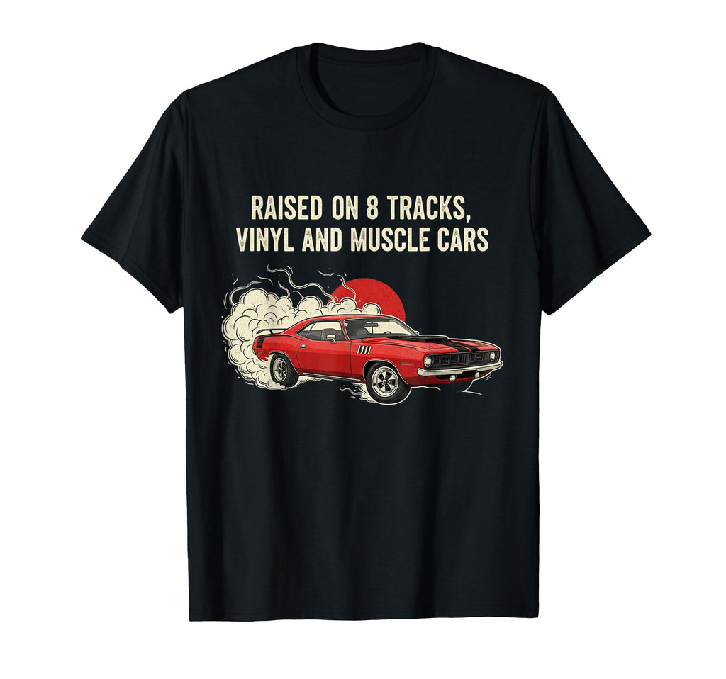 Raised Vinyl And V8S 70 Cuda Lover T-Shirt - Novelty Apparel Men Women - T-Shirt, Sweatshirt, Hoodie