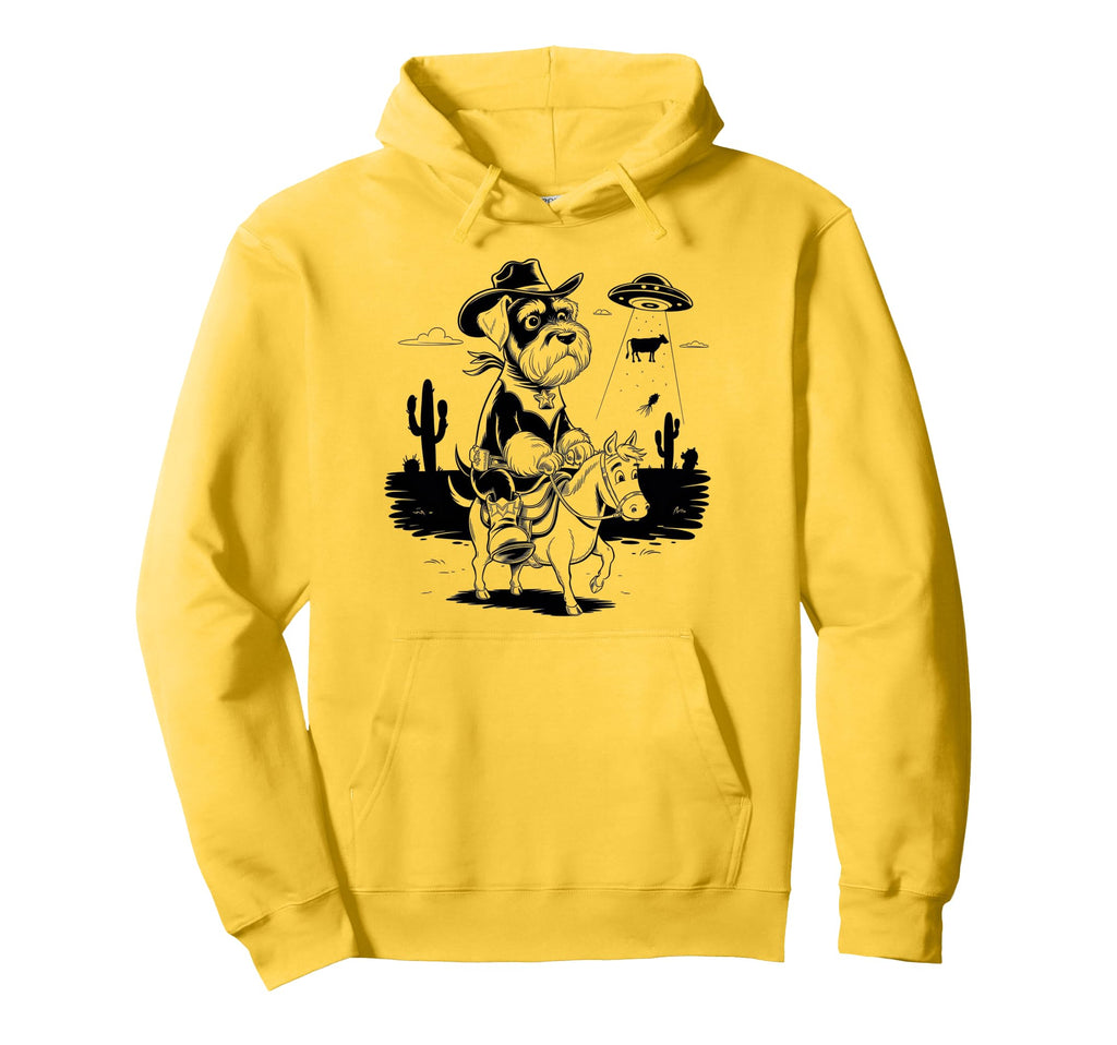 Schnauzer Schnauzer Ufo Western Hoodie - Unique Graphic Men Women - T-Shirt, Sweatshirt, Hoodie