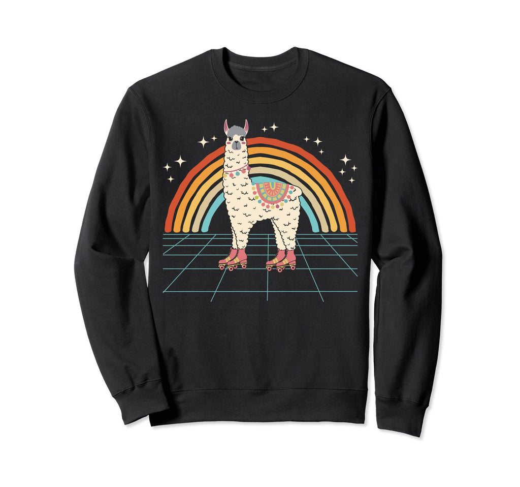 Roller Skating Alpaca Skater Sweatshirt - Casual Everyday Wear Men Women - T-Shirt, Sweatshirt, Hoodie