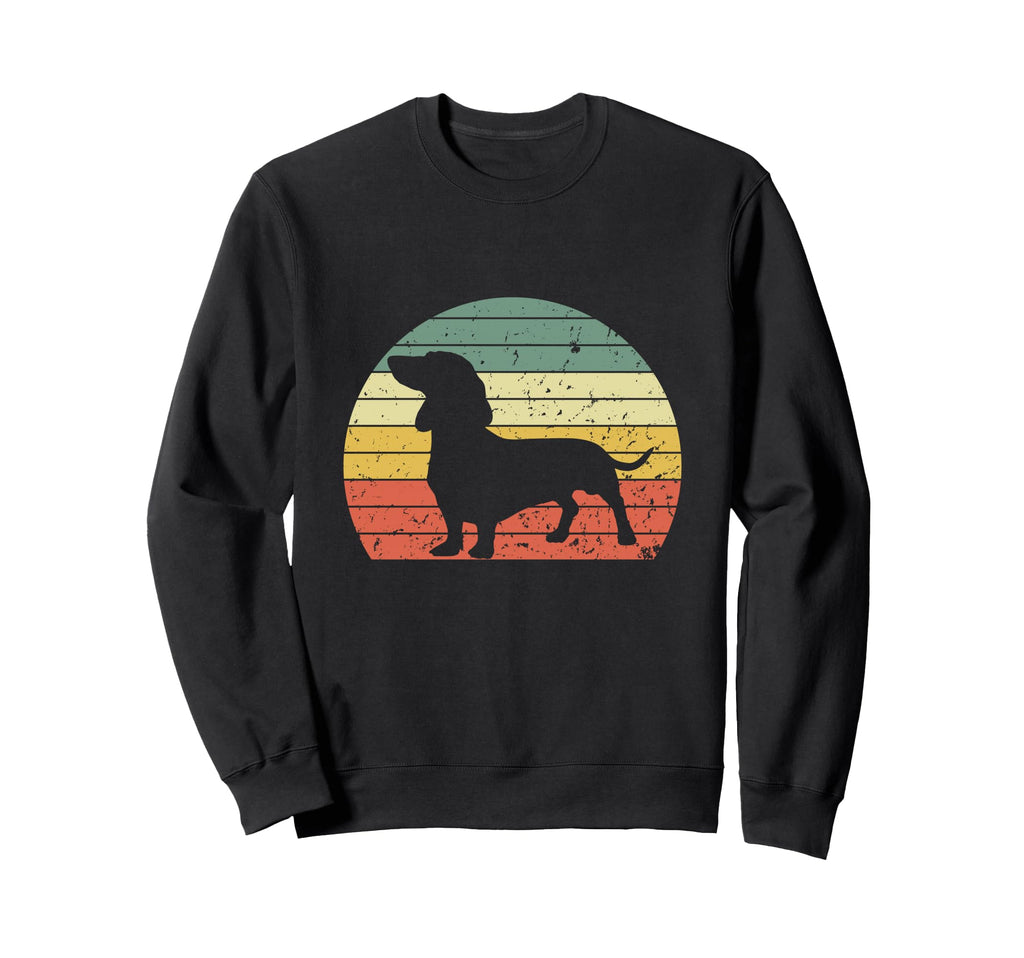 Dachshund Silhouette 60S 70S Grunge Dog Sweatshirt - Trendy Graphic Unisex - T-Shirt, Sweatshirt, Hoodie
