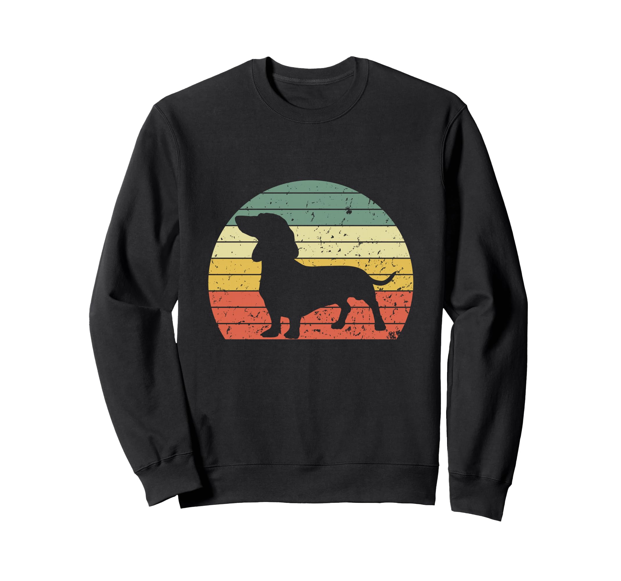 Dachshund Silhouette 60S 70S Grunge Dog Sweatshirt - Trendy Graphic Unisex - T-Shirt, Sweatshirt, Hoodie