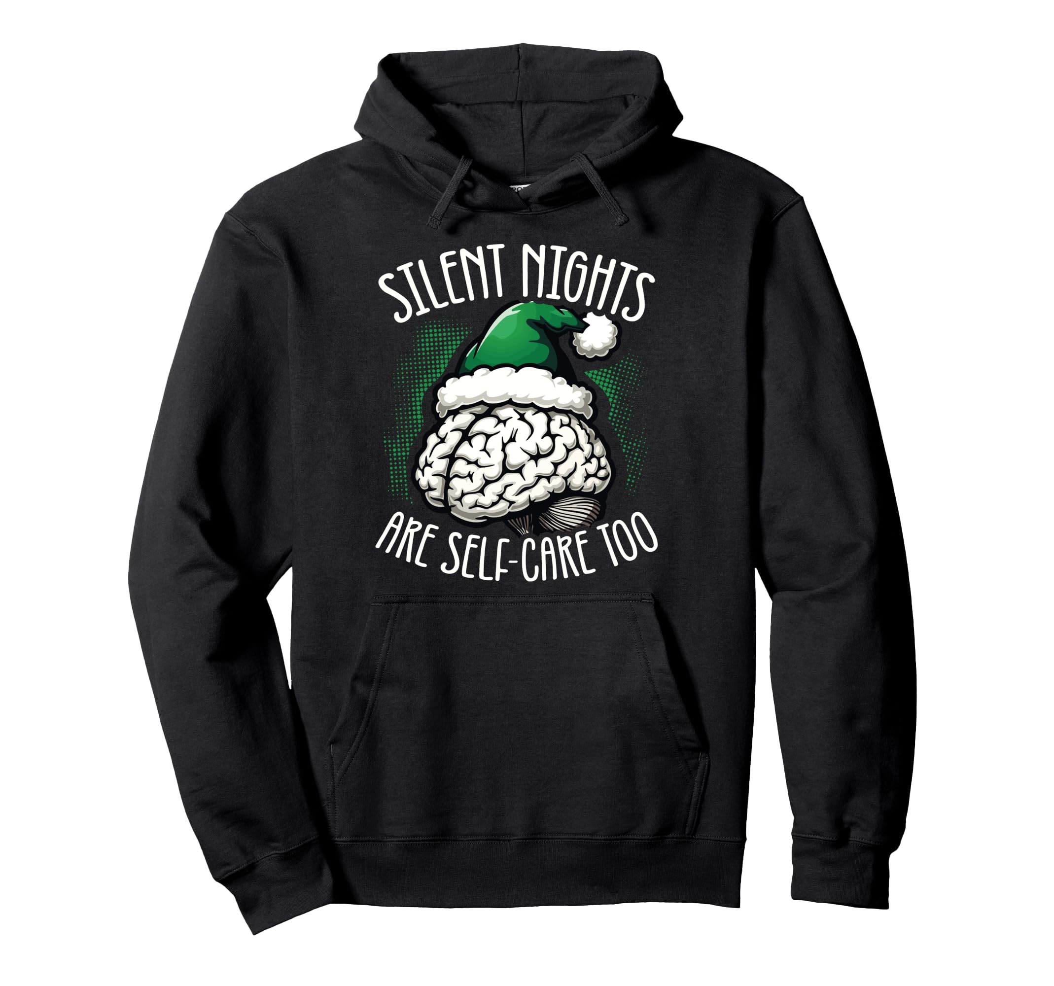 Silent Nights Are Self Care Mental Health Hoodie - Graphic Print for Adults - T-Shirt, Sweatshirt, Hoodie