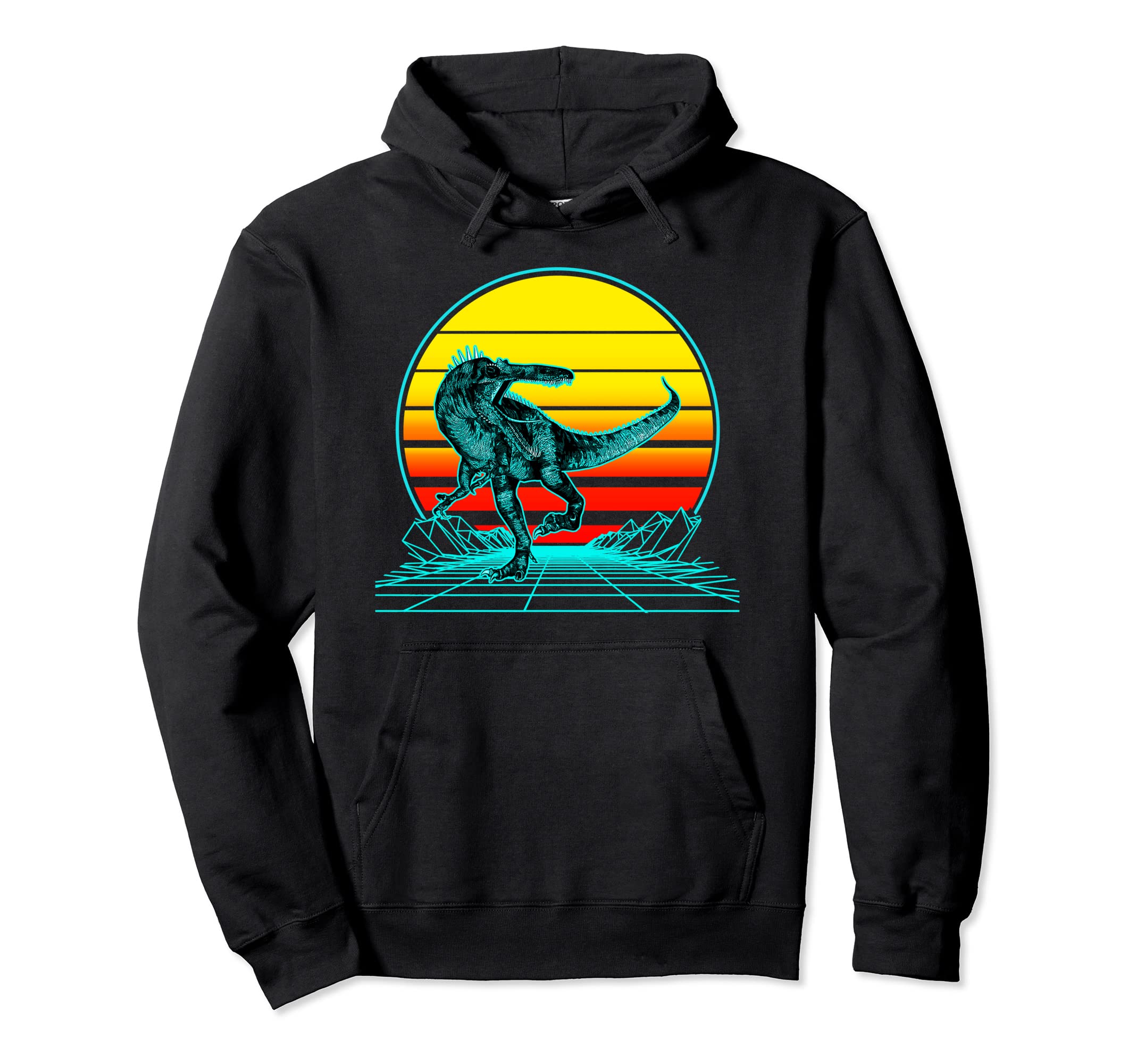 Sunset Suchomimus Hoodie - Minimalist Print Unisex - T-Shirt, Sweatshirt, Hoodie