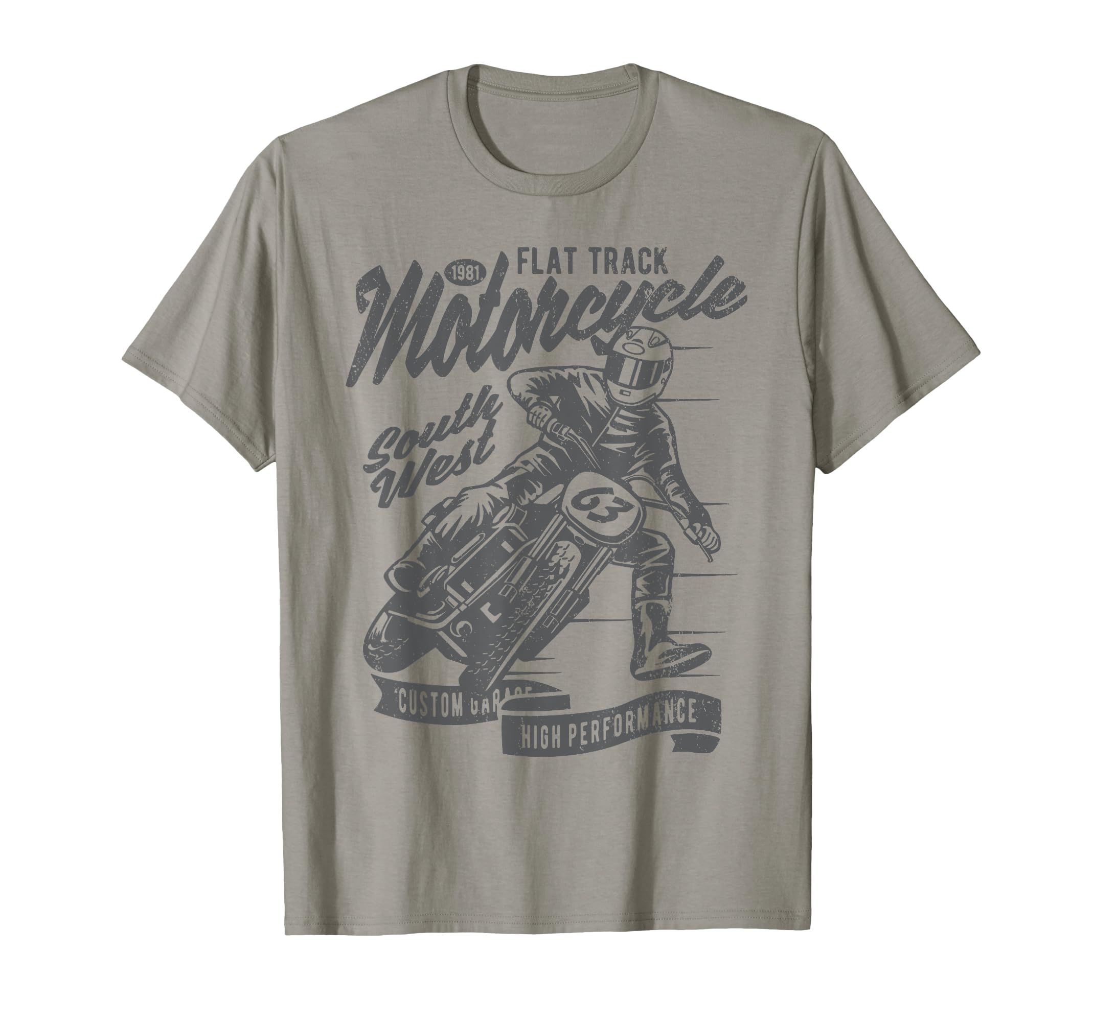 Flat Track Motorcycle Race T-Shirt - Novelty Apparel for Adults - T-Shirt, Sweatshirt, Hoodie
