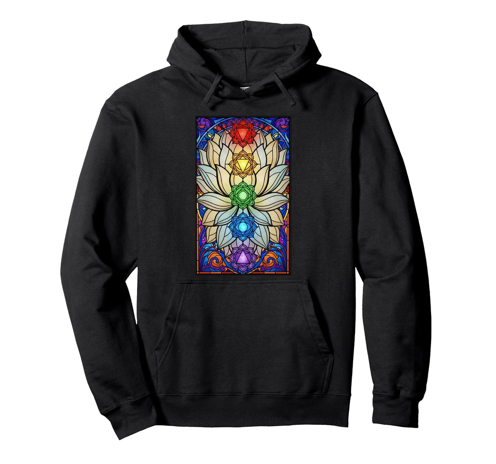 Buddhism Chakras Stained Glass Hoodie - Custom Art Print for Adults - T-Shirt, Sweatshirt, Hoodie