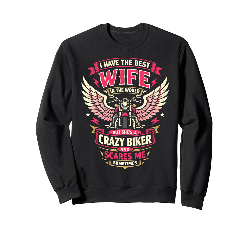 Motorcycle Biker Wife Husband Sweatshirt - Custom Art Print Men Women - T-Shirt, Sweatshirt, Hoodie