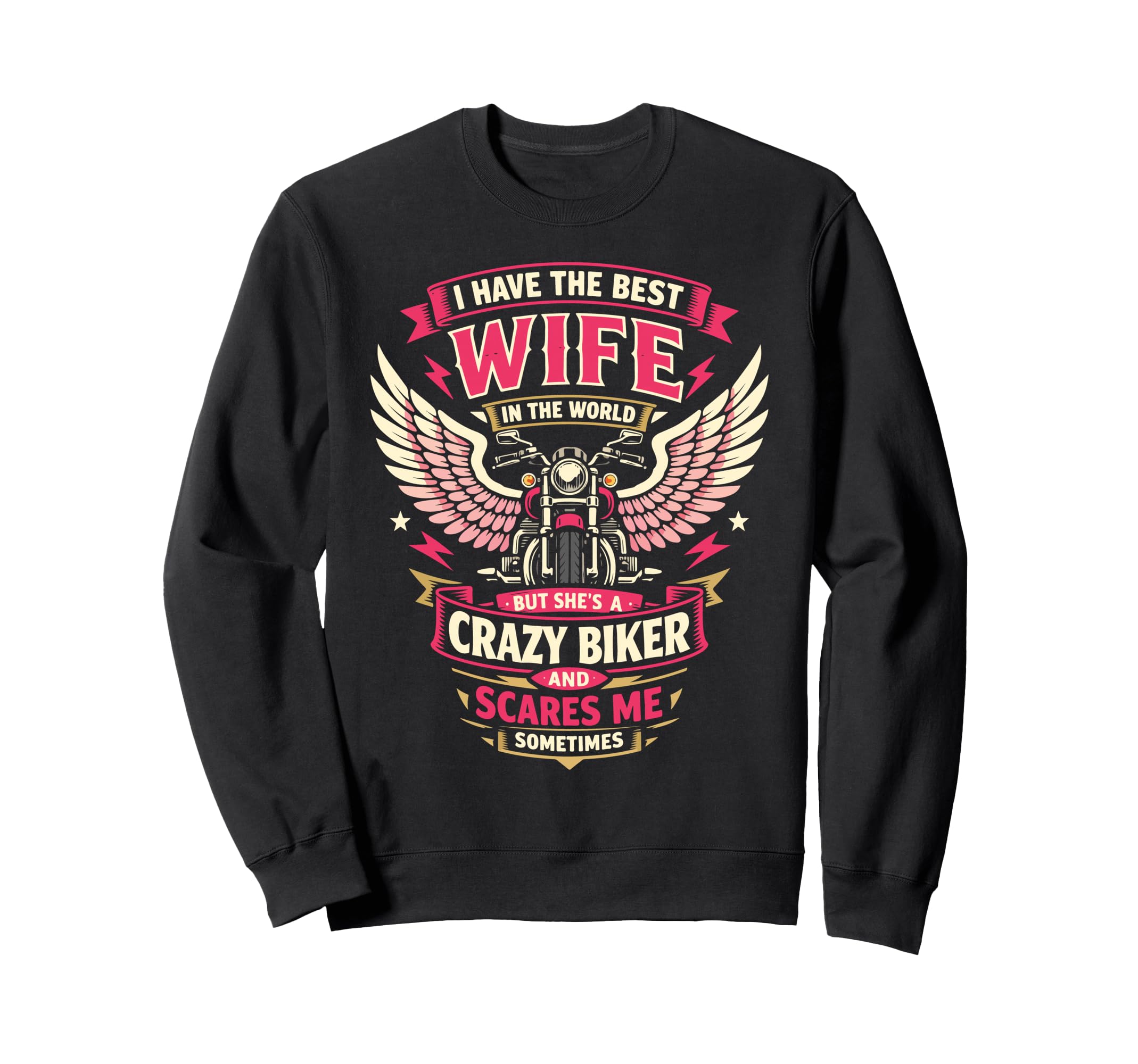 Motorcycle Biker Wife Husband Sweatshirt - Custom Art Print Men Women - T-Shirt, Sweatshirt, Hoodie