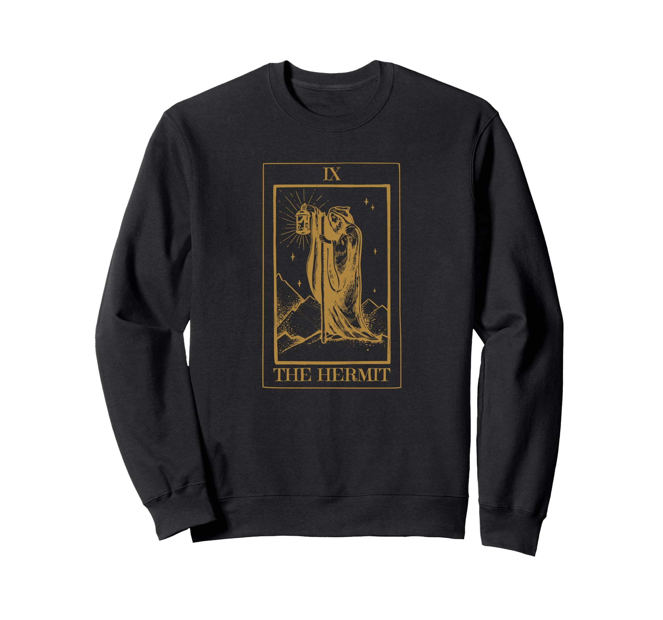 Hermit Tarot Card Ix Line Art Sweatshirt - Minimalist Print Men Women - T-Shirt, Sweatshirt, Hoodie
