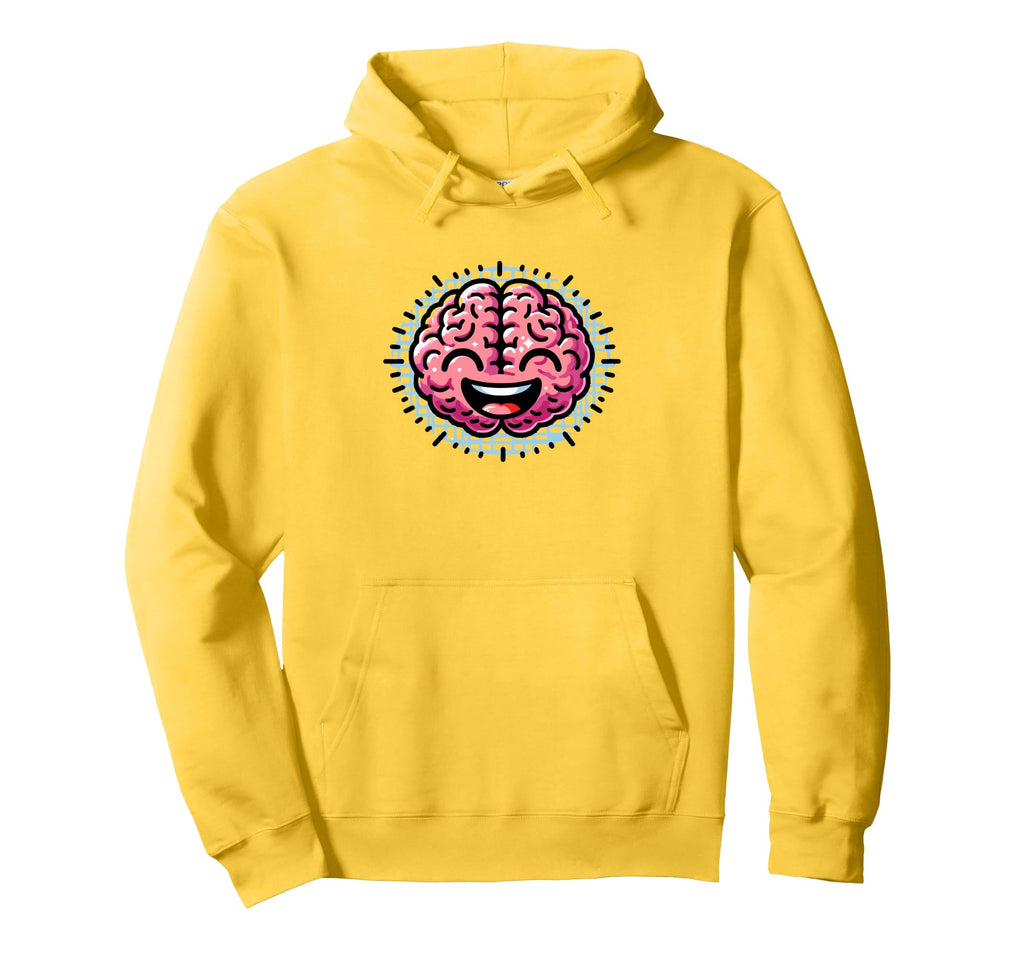 Happy Brain Cheerful Brain Mental Health Hoodie - Fun Novelty Design Unisex - T-Shirt, Sweatshirt, Hoodie