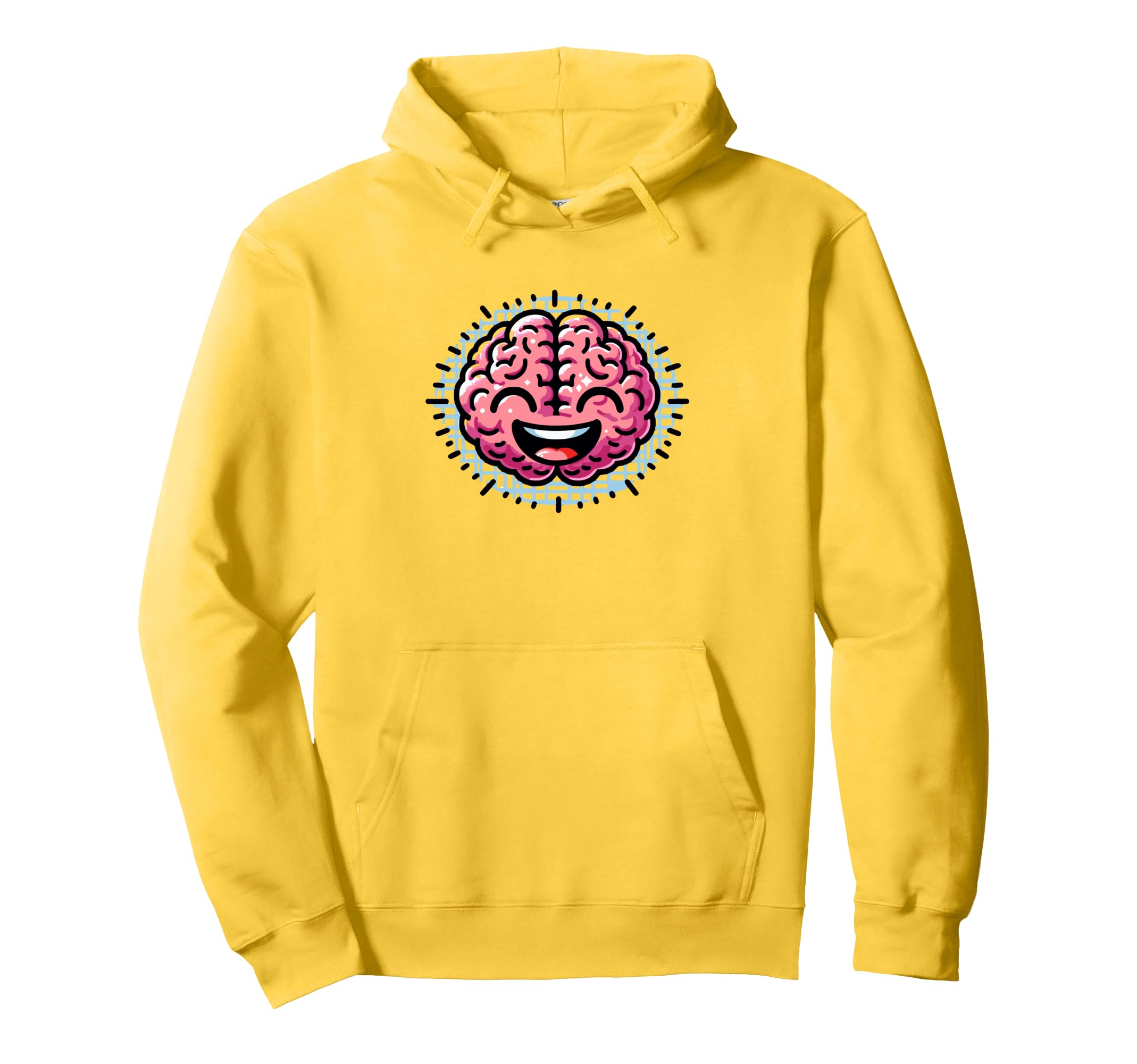 Happy Brain Cheerful Brain Mental Health Hoodie - Fun Novelty Design Unisex - T-Shirt, Sweatshirt, Hoodie