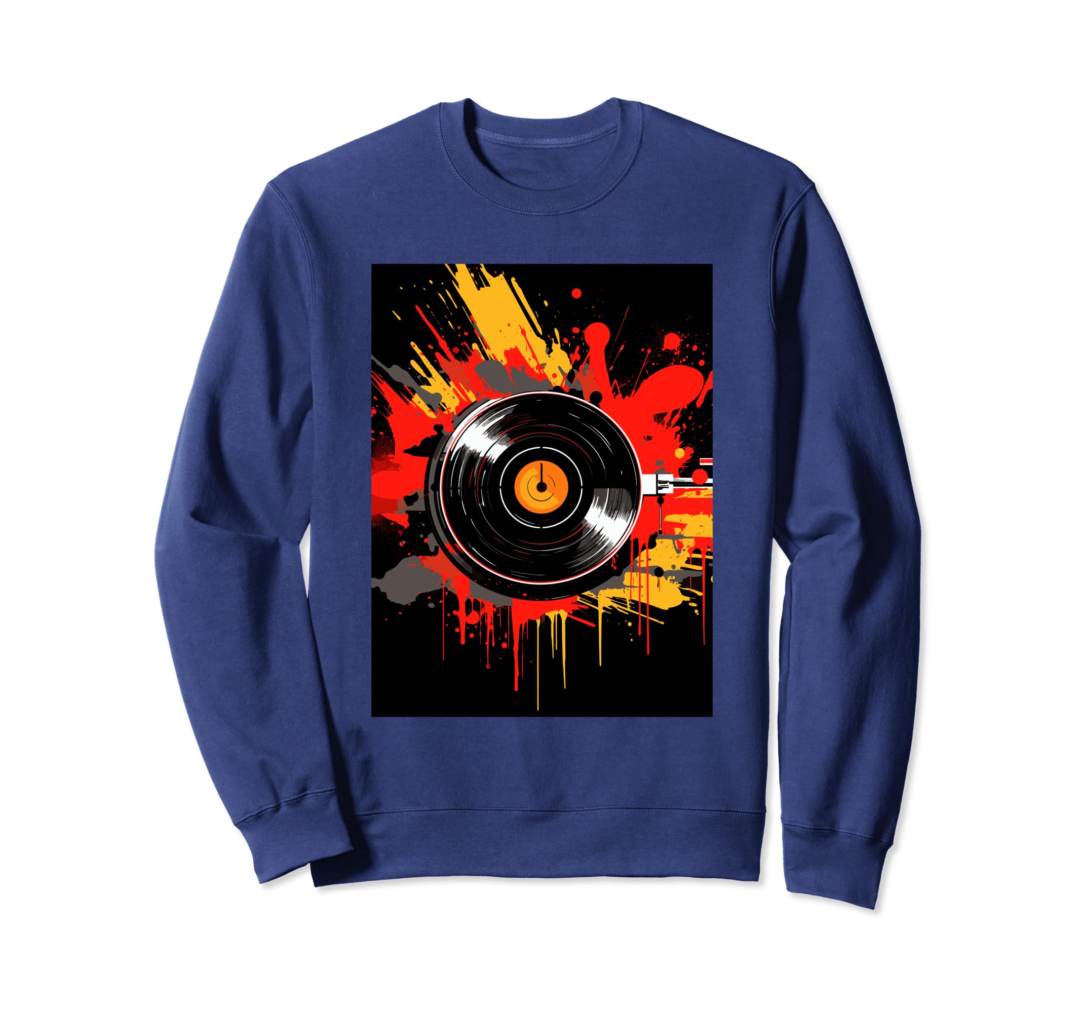 Vinyl Record Player Dj Music Sweatshirt - Casual Everyday Wear for Adults - T-Shirt, Sweatshirt, Hoodie