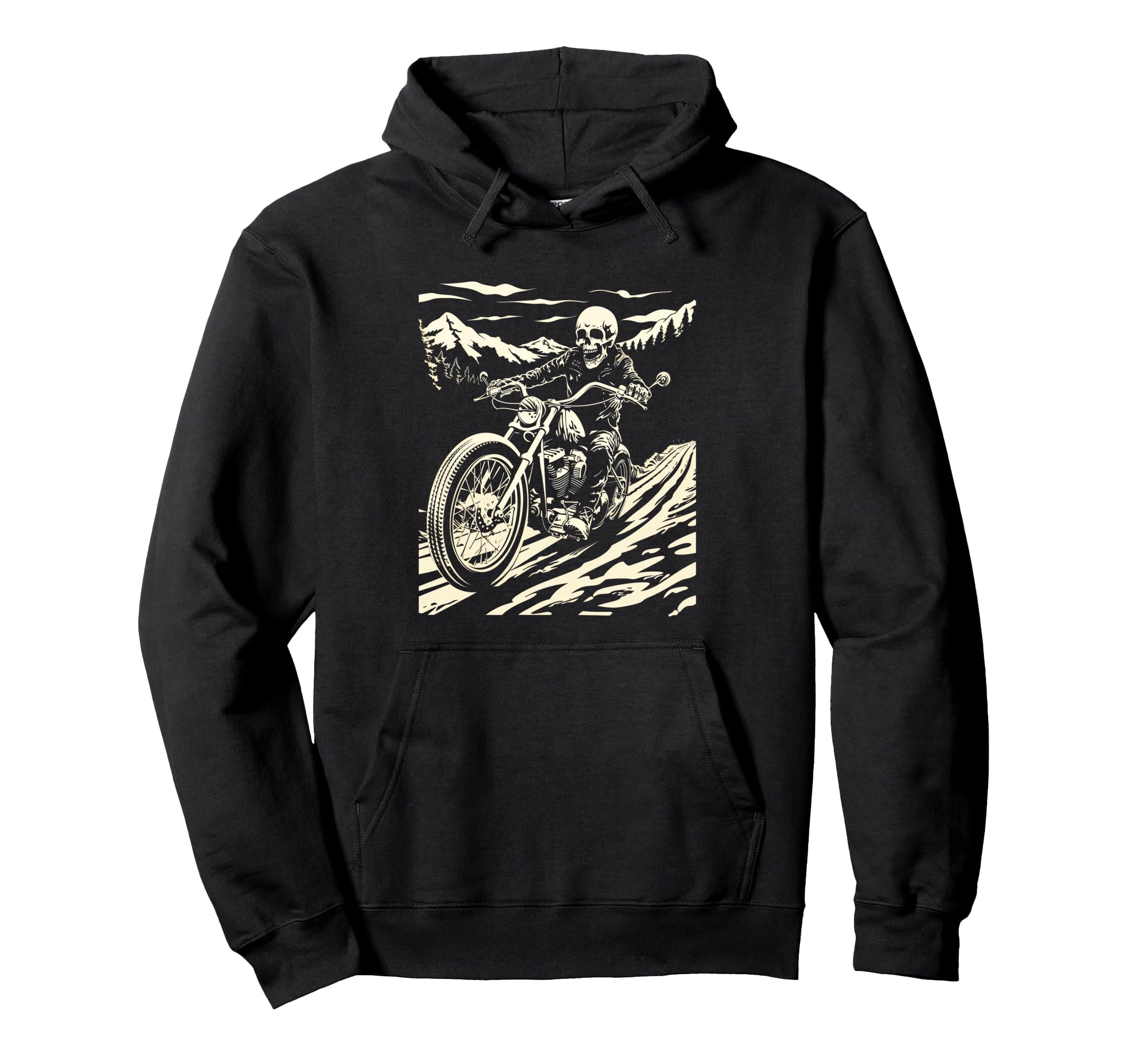 Skeleton Motorcycle Skeleton Rider Hoodie - Custom Art Print for Adults - T-Shirt, Sweatshirt, Hoodie