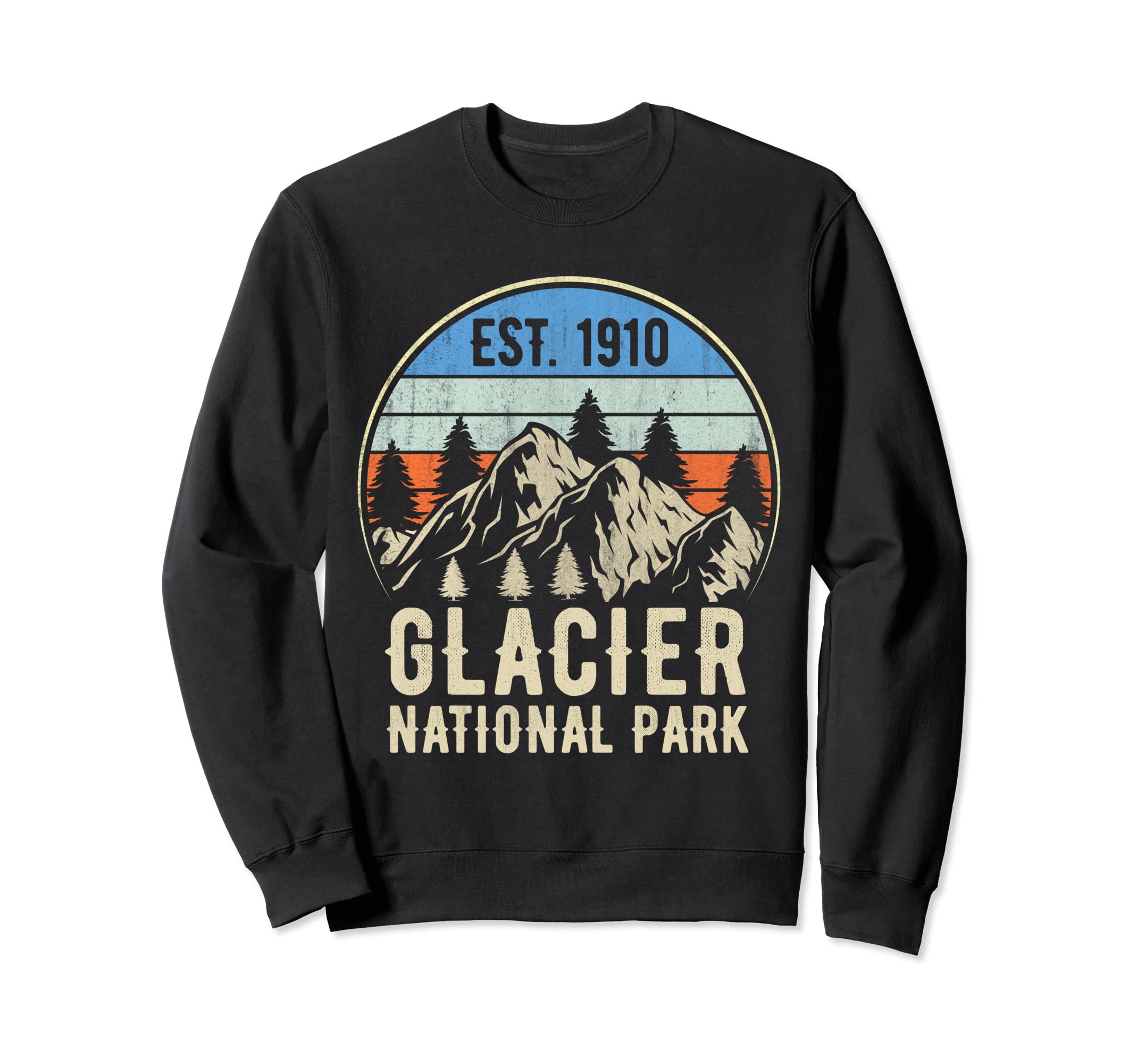 Glacier National Park Sunset Sweatshirt - Fun Novelty Design Men Women - T-Shirt, Sweatshirt, Hoodie