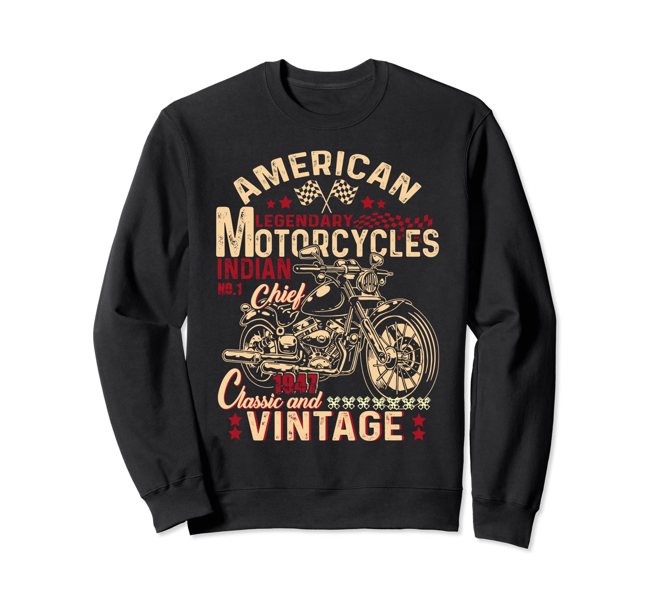 American Motorcycle Indian Old Sweatshirt - Casual Everyday Wear Men Women - T-Shirt, Sweatshirt, Hoodie