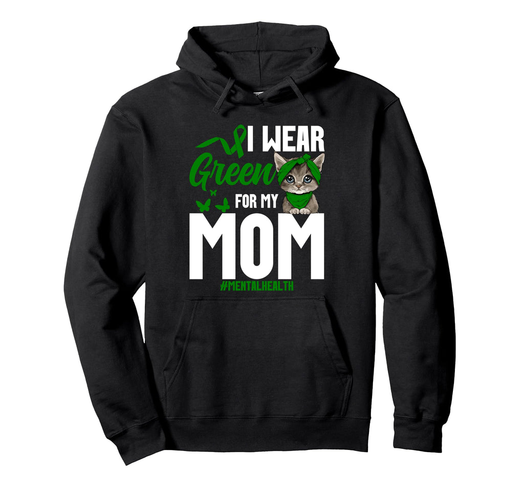 Mental Health Awareness Mama Cat Mom Hoodie - Unique Graphic Unisex - T-Shirt, Sweatshirt, Hoodie