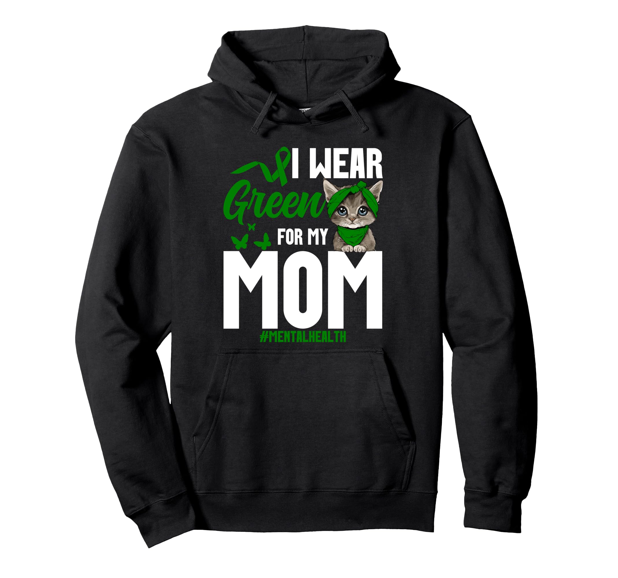 Mental Health Awareness Mama Cat Mom Hoodie - Unique Graphic Unisex - T-Shirt, Sweatshirt, Hoodie