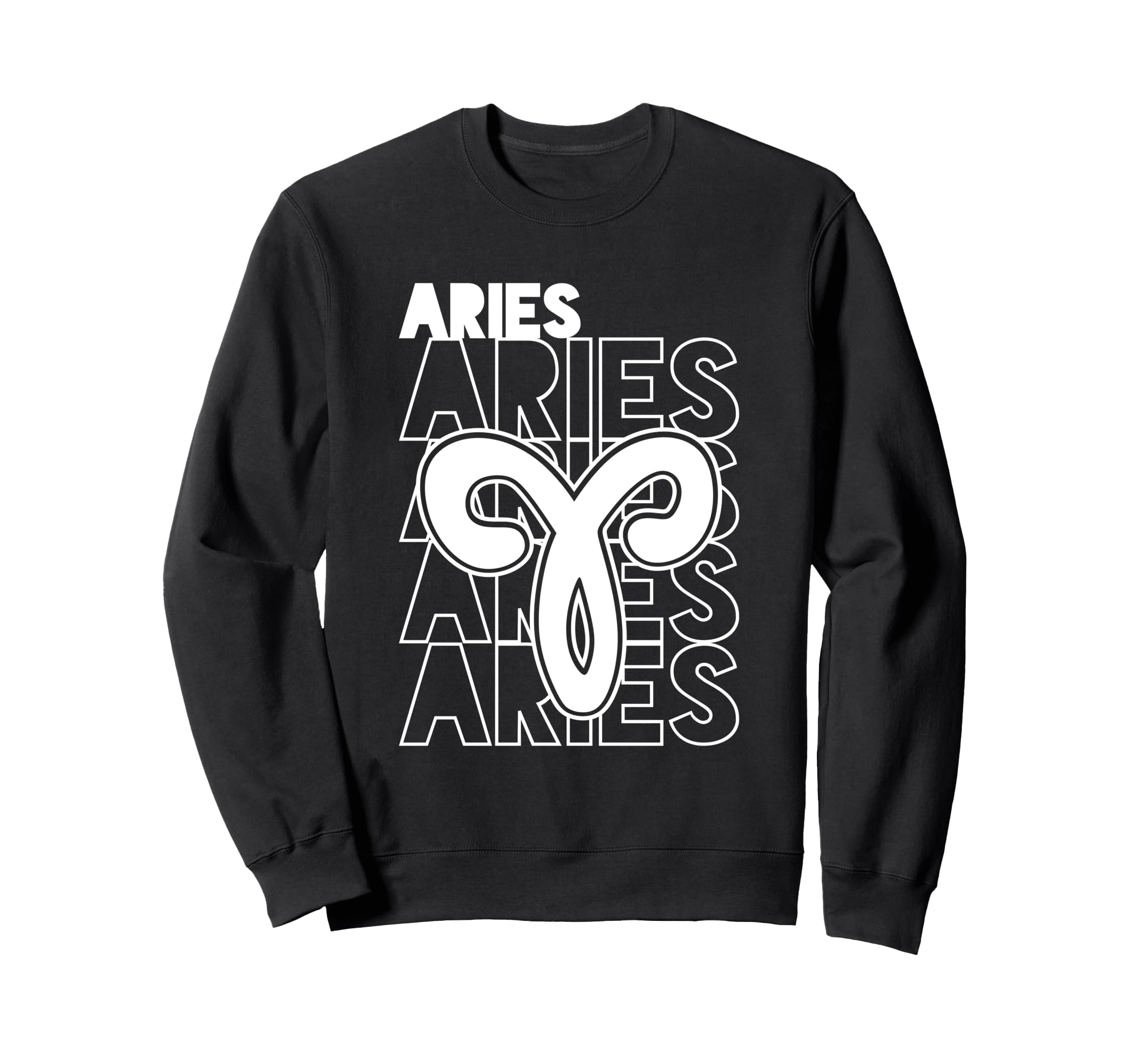 Aries Zodiac Typography Astrology Sweatshirt - Trendy Graphic Unisex - T-Shirt, Sweatshirt, Hoodie