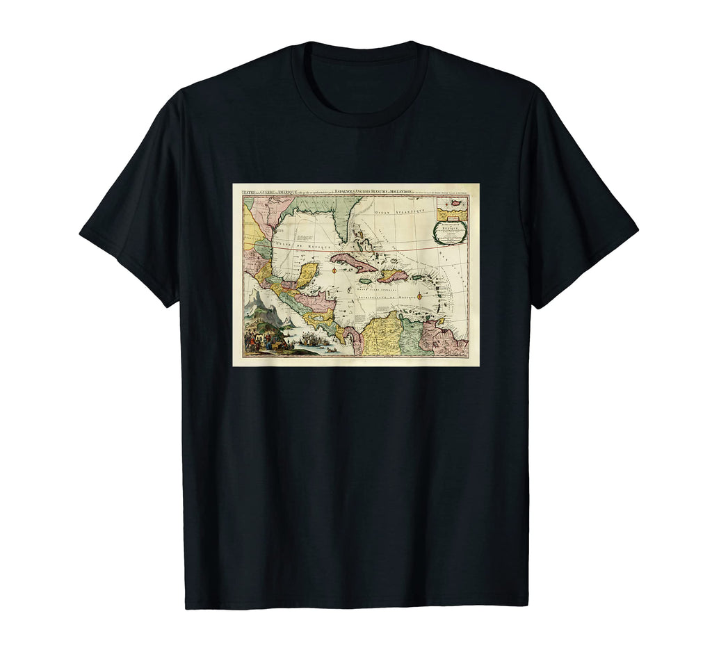 Caribbean Islands Map 1705 T-Shirt - Minimalist Print Unisex - T-Shirt, Sweatshirt, Hoodie