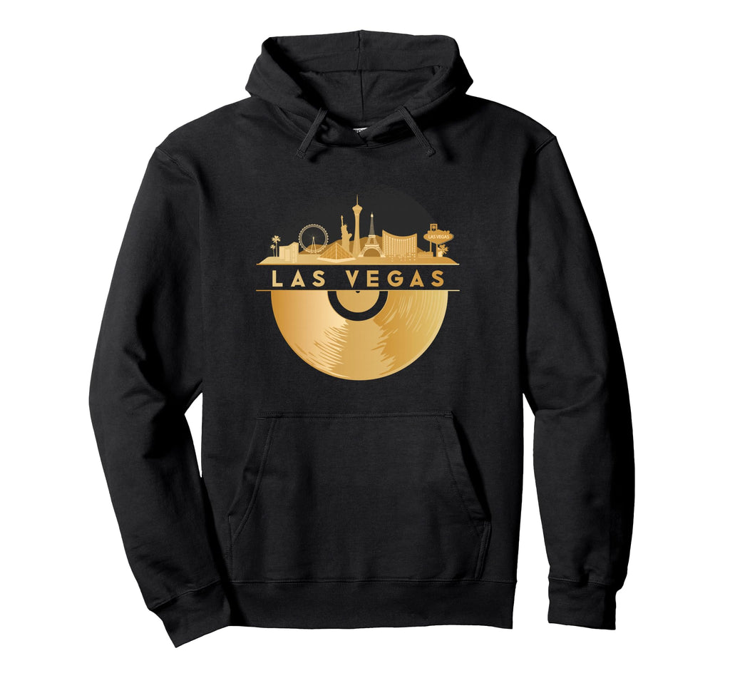 Vinyl Record Player Disco Music Skyline Las Hoodie - Graphic Print Unisex - T-Shirt, Sweatshirt, Hoodie