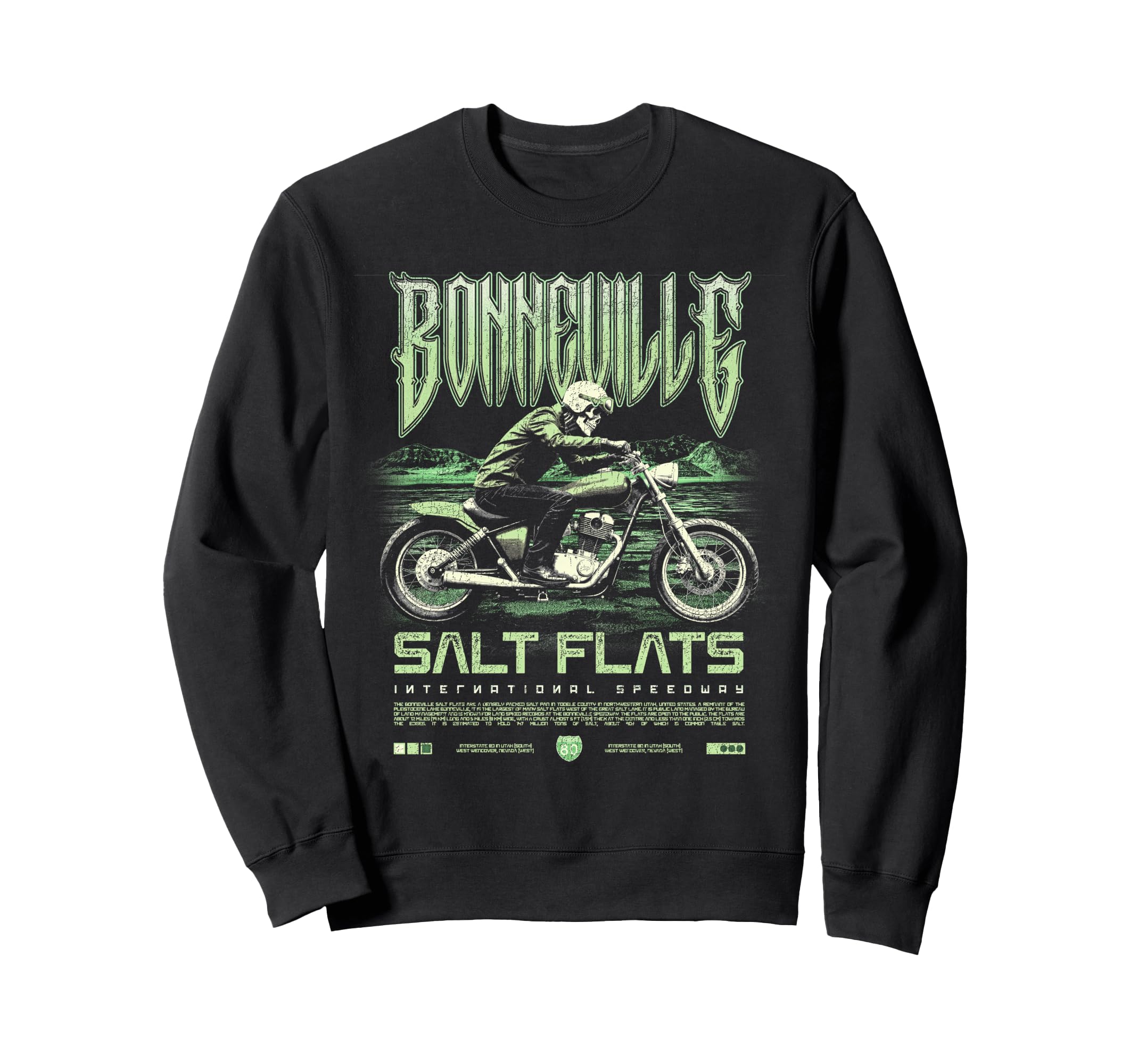 Bonneville Salt Flats Motorcycle Racing Sweatshirt - Trendy Graphic Unisex - T-Shirt, Sweatshirt, Hoodie
