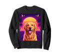 Synthwave Golden Retriever Sunset 80S Sweatshirt - Novelty Apparel Unisex - T-Shirt, Sweatshirt, Hoodie