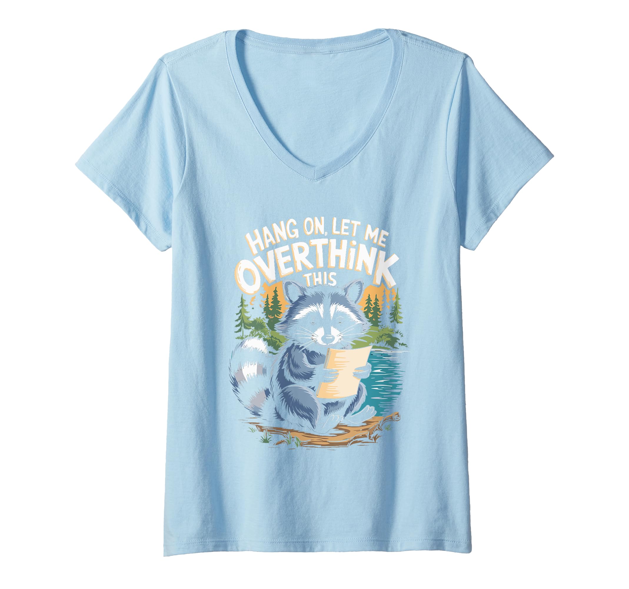 Womens Funny Raccoon Overthinking T-Shirt - Aesthetic Graphic Unisex - T-Shirt, Sweatshirt, Hoodie