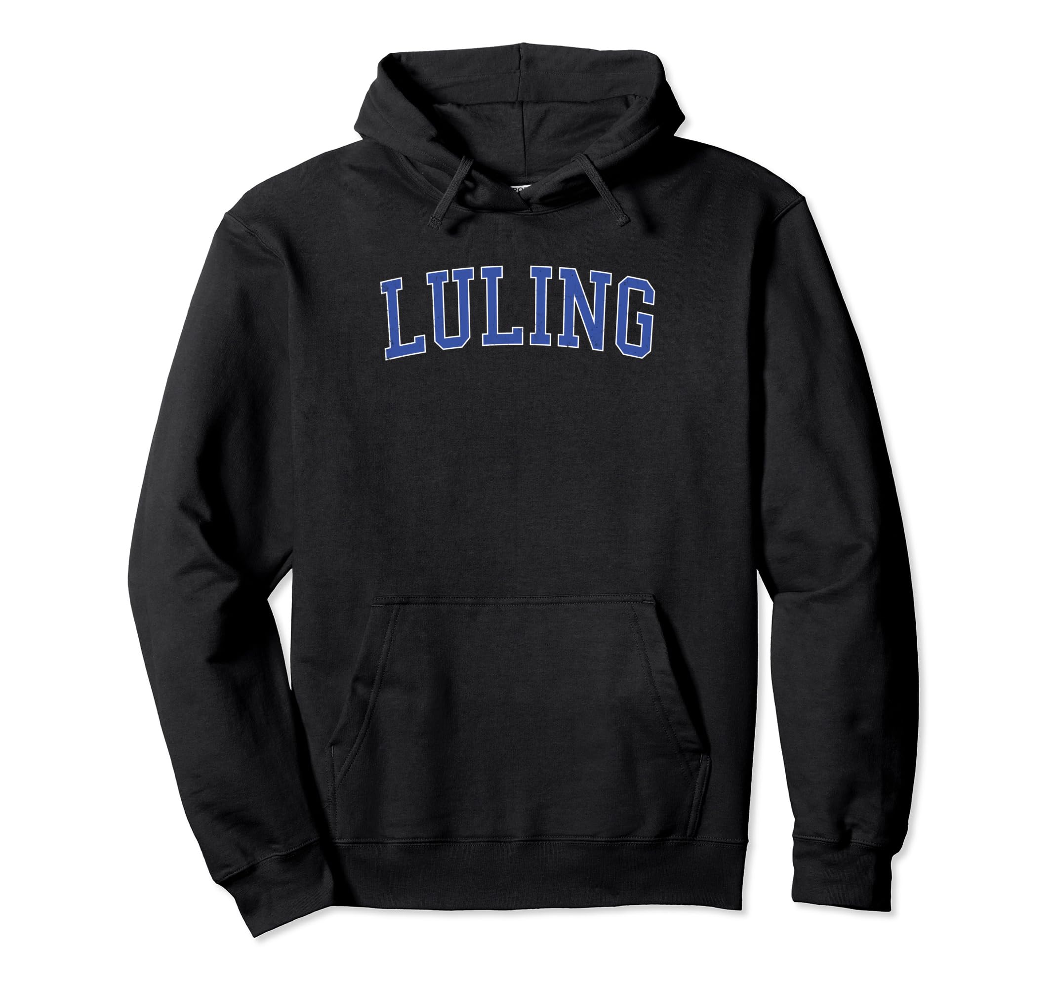 Luling La Distressed Blue Varsity Hoodie - Graphic Print Men Women - T-Shirt, Sweatshirt, Hoodie