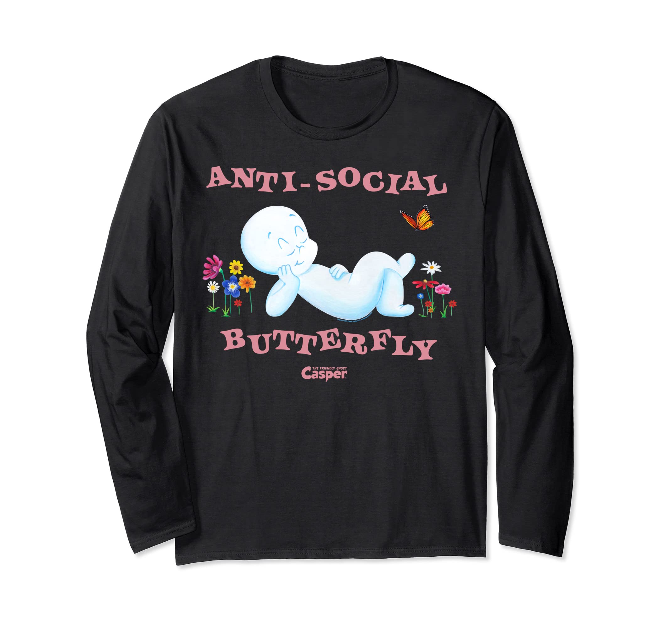 Casper Friendly Ghost Anti Social T-Shirt - Aesthetic Graphic Men Women - T-Shirt, Sweatshirt, Hoodie