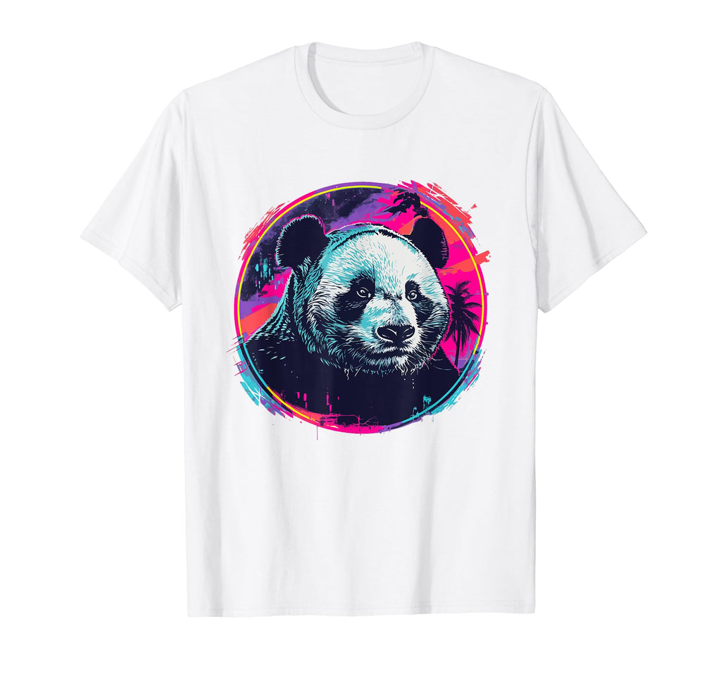 Giant Panda 80S Synthwave Africa T-Shirt - Minimalist Print for Adults - T-Shirt, Sweatshirt, Hoodie