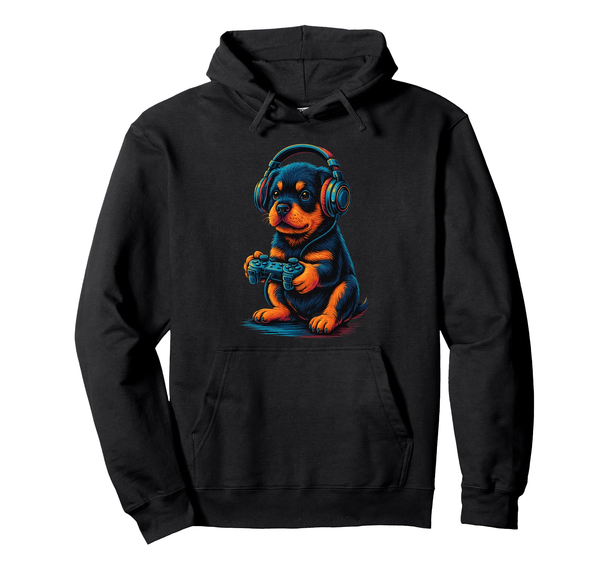 Rottweiler Gamer Gaming Dog Lover Hoodie - Aesthetic Graphic Men Women - T-Shirt, Sweatshirt, Hoodie
