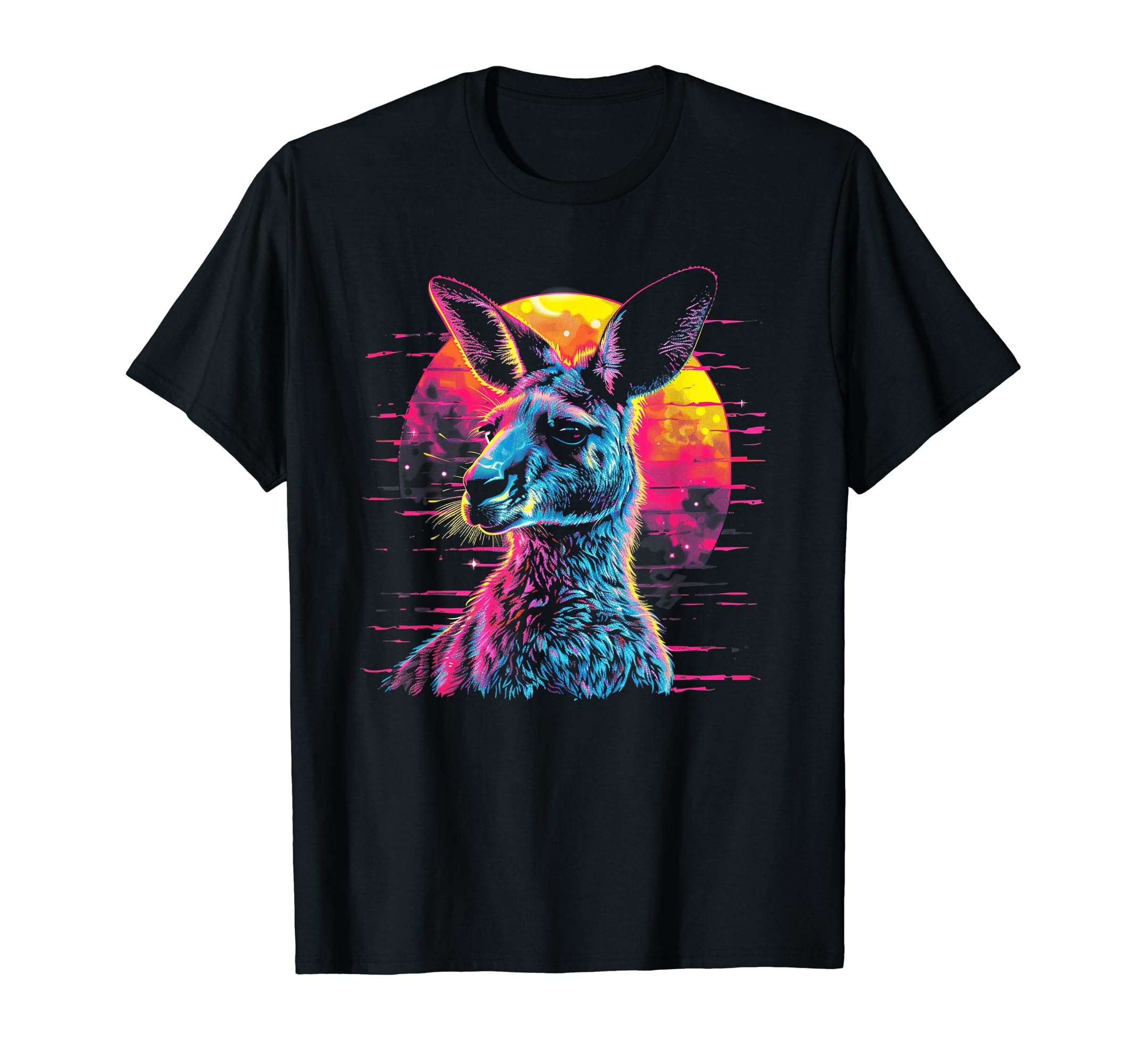 Kangaroo Vaporwave Aesthetic Synthwave T-Shirt - Novelty Apparel Men Women - T-Shirt, Sweatshirt, Hoodie