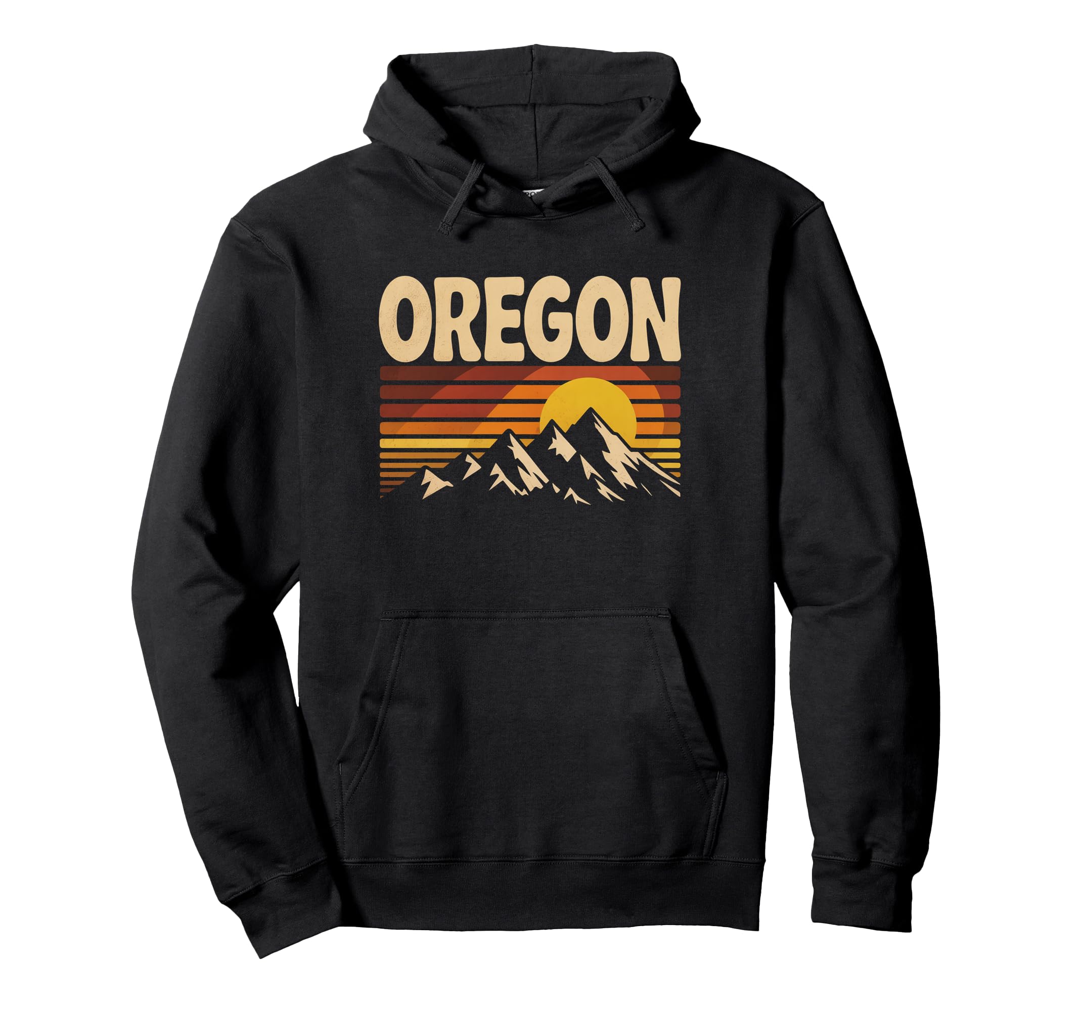 Oregon Mountain Sunset 70S State Souvenir Hoodie - Aesthetic Graphic Unisex - T-Shirt, Sweatshirt, Hoodie
