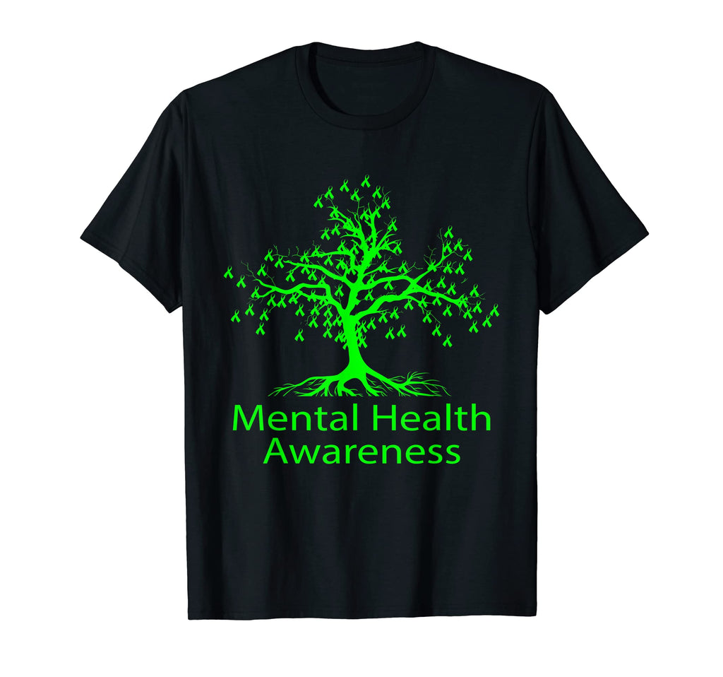 Green Ribbon Tree Mental Health T-Shirt - Novelty Apparel for Adults - T-Shirt, Sweatshirt, Hoodie