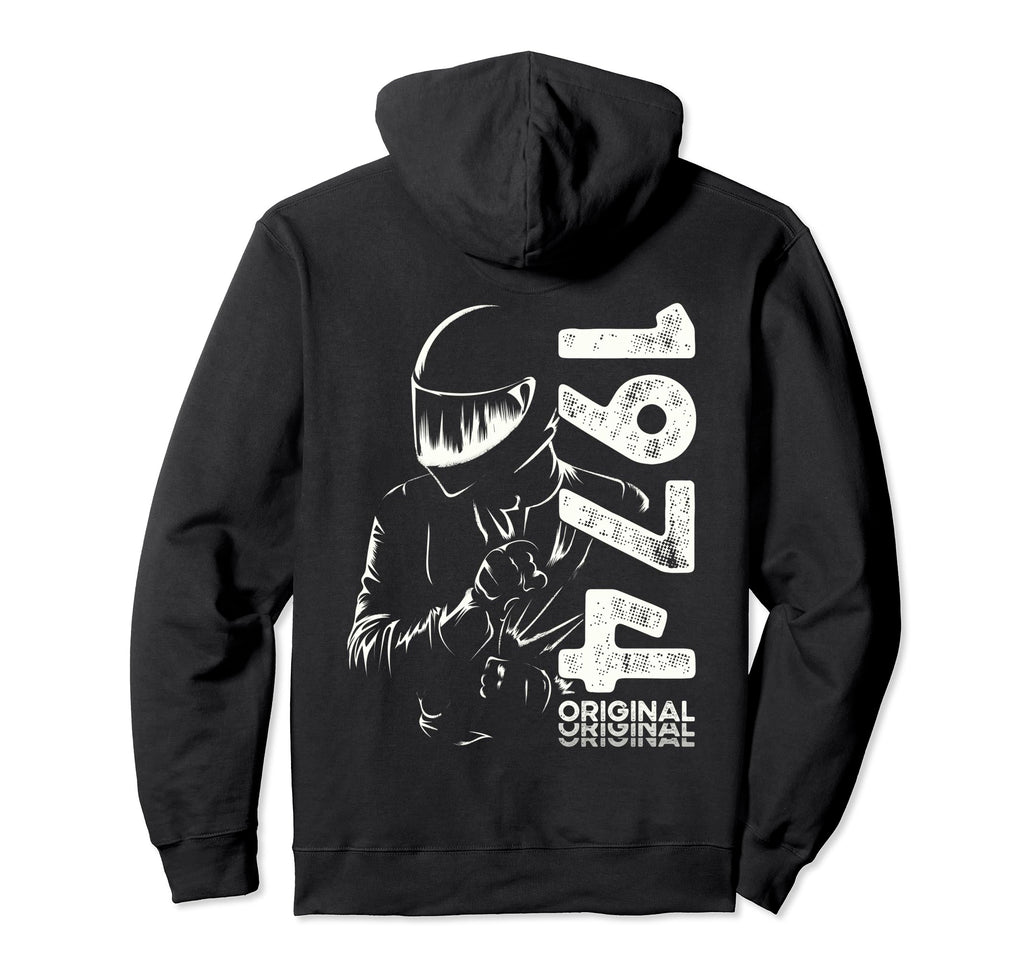 50Th Birthday Motorcycle Motorcyclist Hoodie - Graphic Print for Adults - T-Shirt, Sweatshirt, Hoodie
