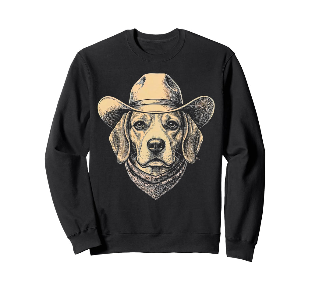 Beagle Dog Cowboy Hat Bandana Sweatshirt - Streetwear Style Men Women - T-Shirt, Sweatshirt, Hoodie