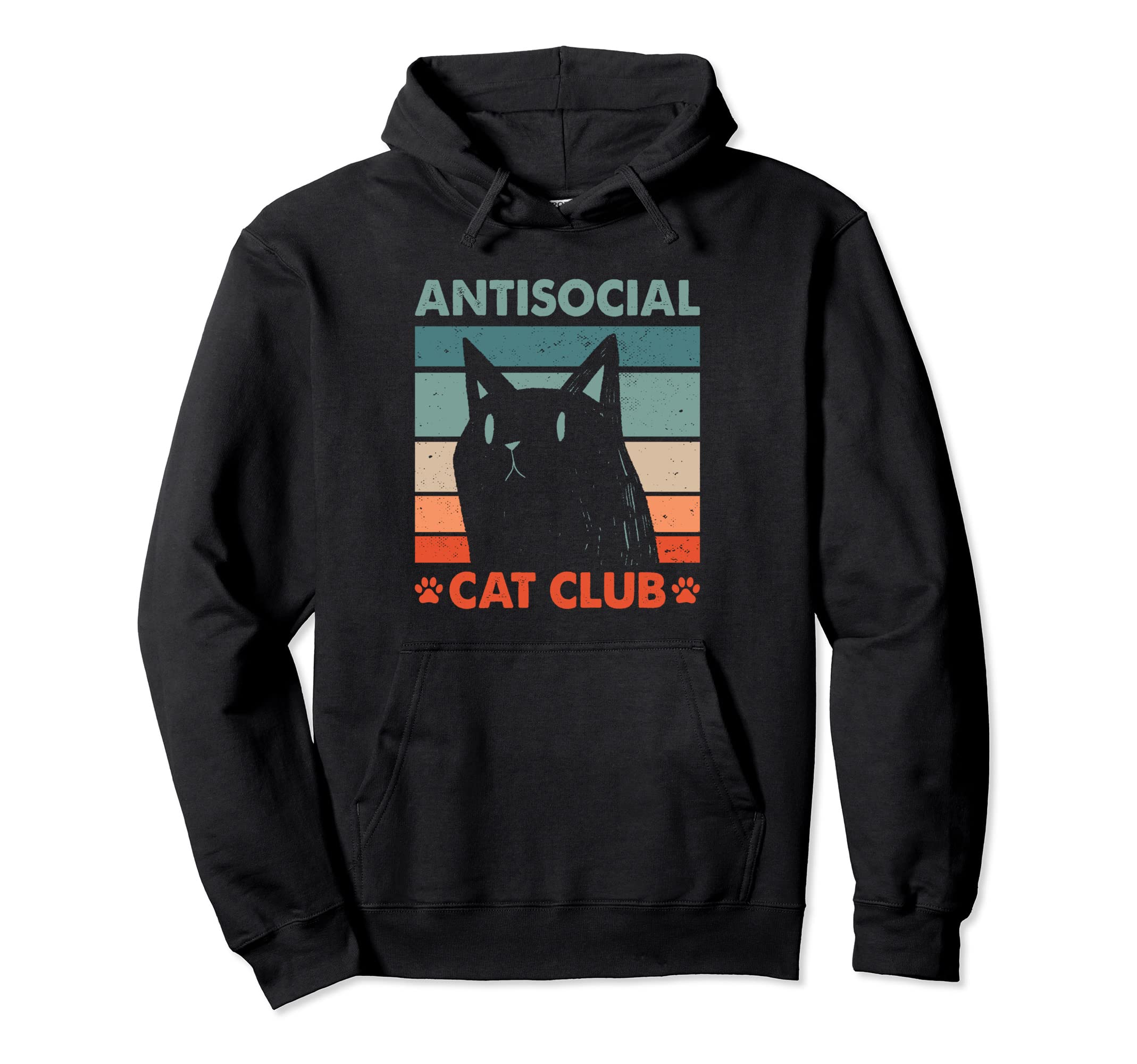 Antisocial Cat Club Introvert Cat Hoodie - Custom Art Print Men Women - T-Shirt, Sweatshirt, Hoodie