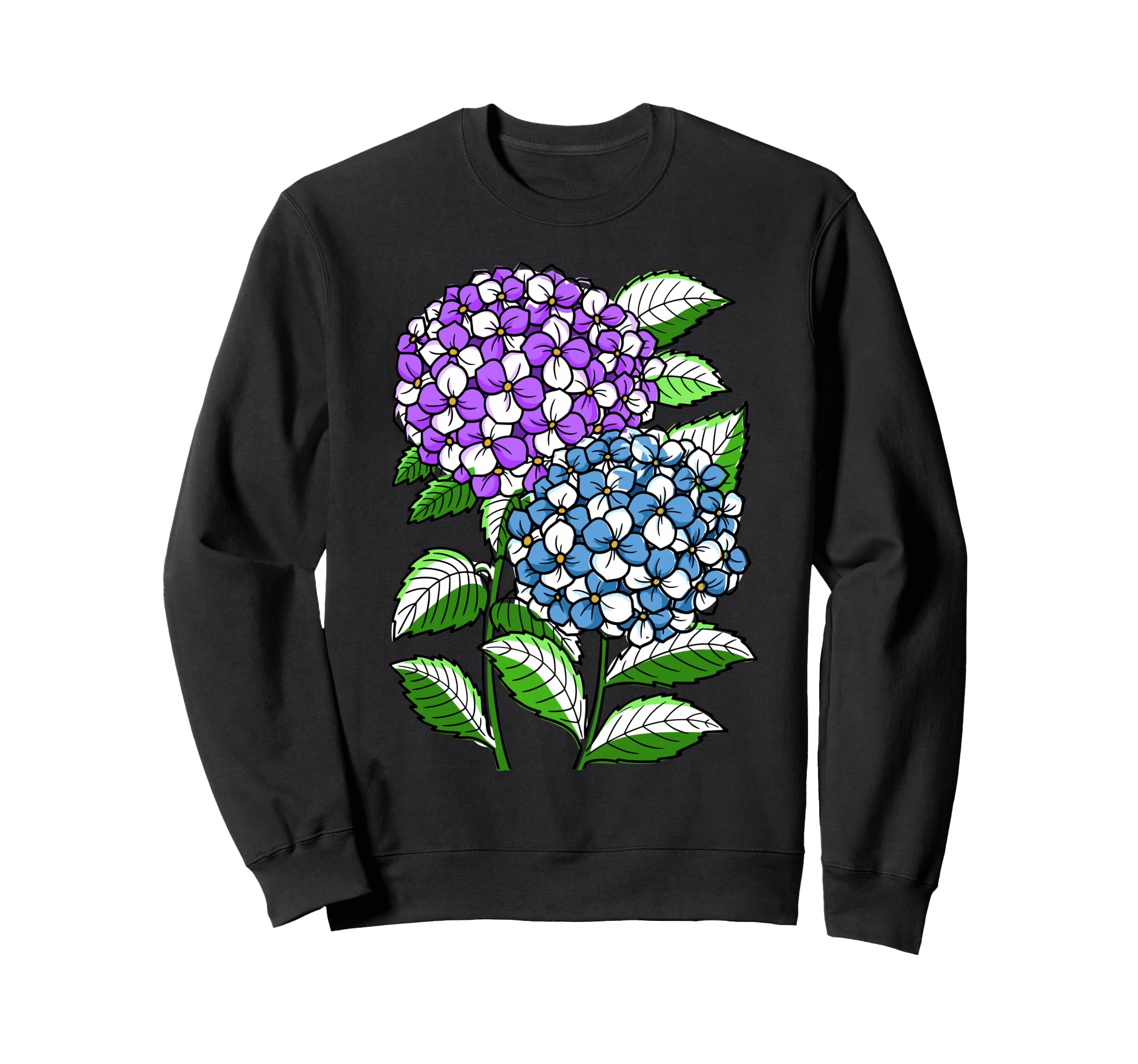 Womens Hydrangea Flower Sweatshirt - Aesthetic Graphic for Adults - T-Shirt, Sweatshirt, Hoodie