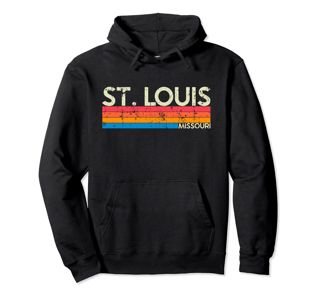 St Louis Missouri Distressed Hoodie - Custom Art Print for Adults - T-Shirt, Sweatshirt, Hoodie