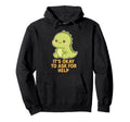 Kawaii Chibi T Rex Its Ok To Ask Hoodie - Aesthetic Graphic for Adults - T-Shirt, Sweatshirt, Hoodie