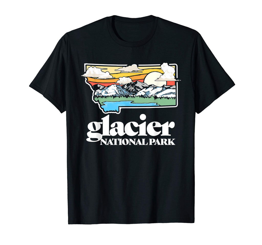 Glacier Montana Outdoors Mountains T-Shirt - Novelty Apparel for Adults - T-Shirt, Sweatshirt, Hoodie