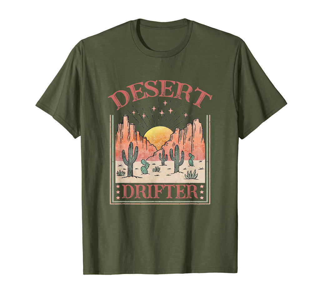 Desert Drifter Boho Cactus Sun T-Shirt - Custom Art Print Men Women - T-Shirt, Sweatshirt, Hoodie