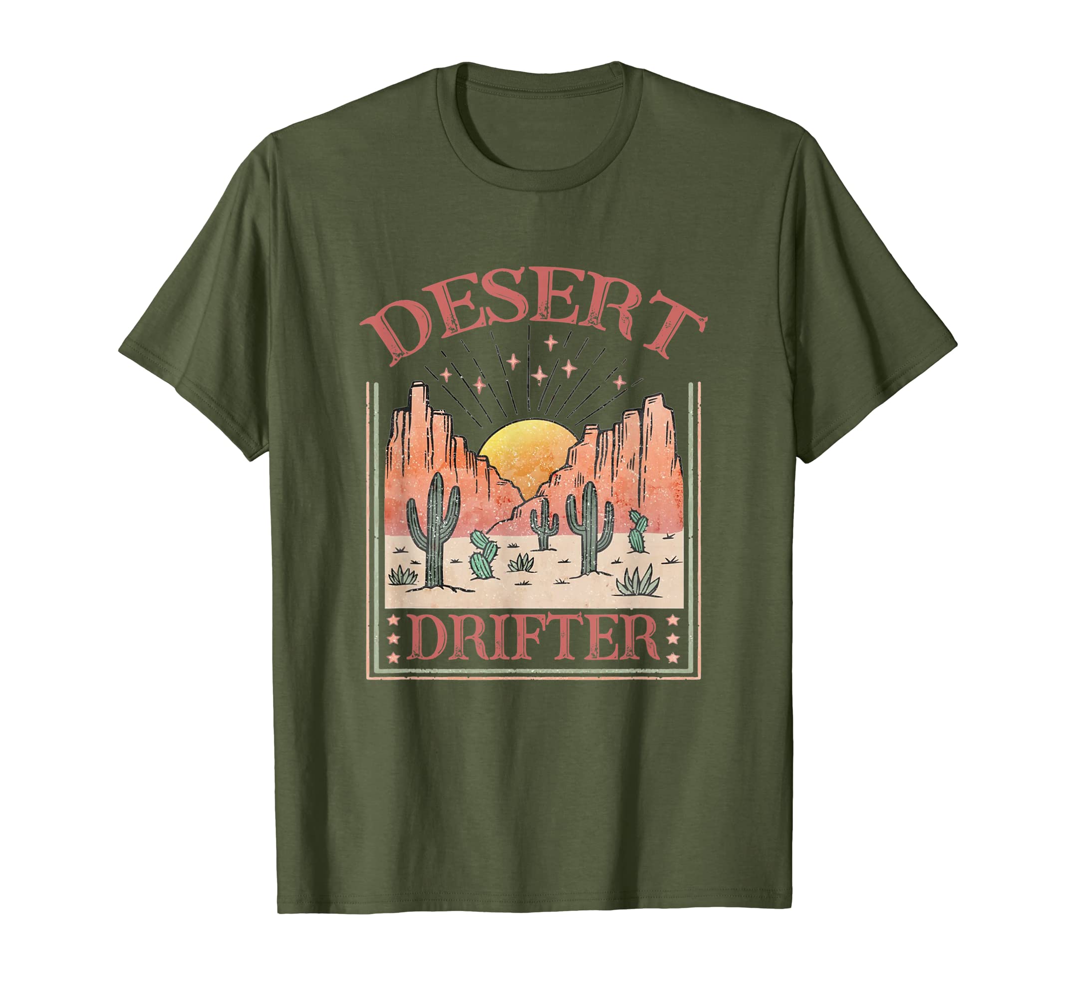Desert Drifter Boho Cactus Sun T-Shirt - Custom Art Print Men Women - T-Shirt, Sweatshirt, Hoodie