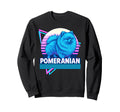 Pomeranian Synthwave Aesthetic Dog Sweatshirt - Custom Art Print Unisex - T-Shirt, Sweatshirt, Hoodie