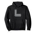 Bold Letter Gray L Outline Alphabet Hoodie - Aesthetic Graphic for Adults - T-Shirt, Sweatshirt, Hoodie