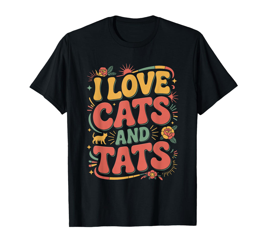 Cat And Tats Ornate Cat Tattoo Flashes T-Shirt - Trendy Graphic for Adults - T-Shirt, Sweatshirt, Hoodie