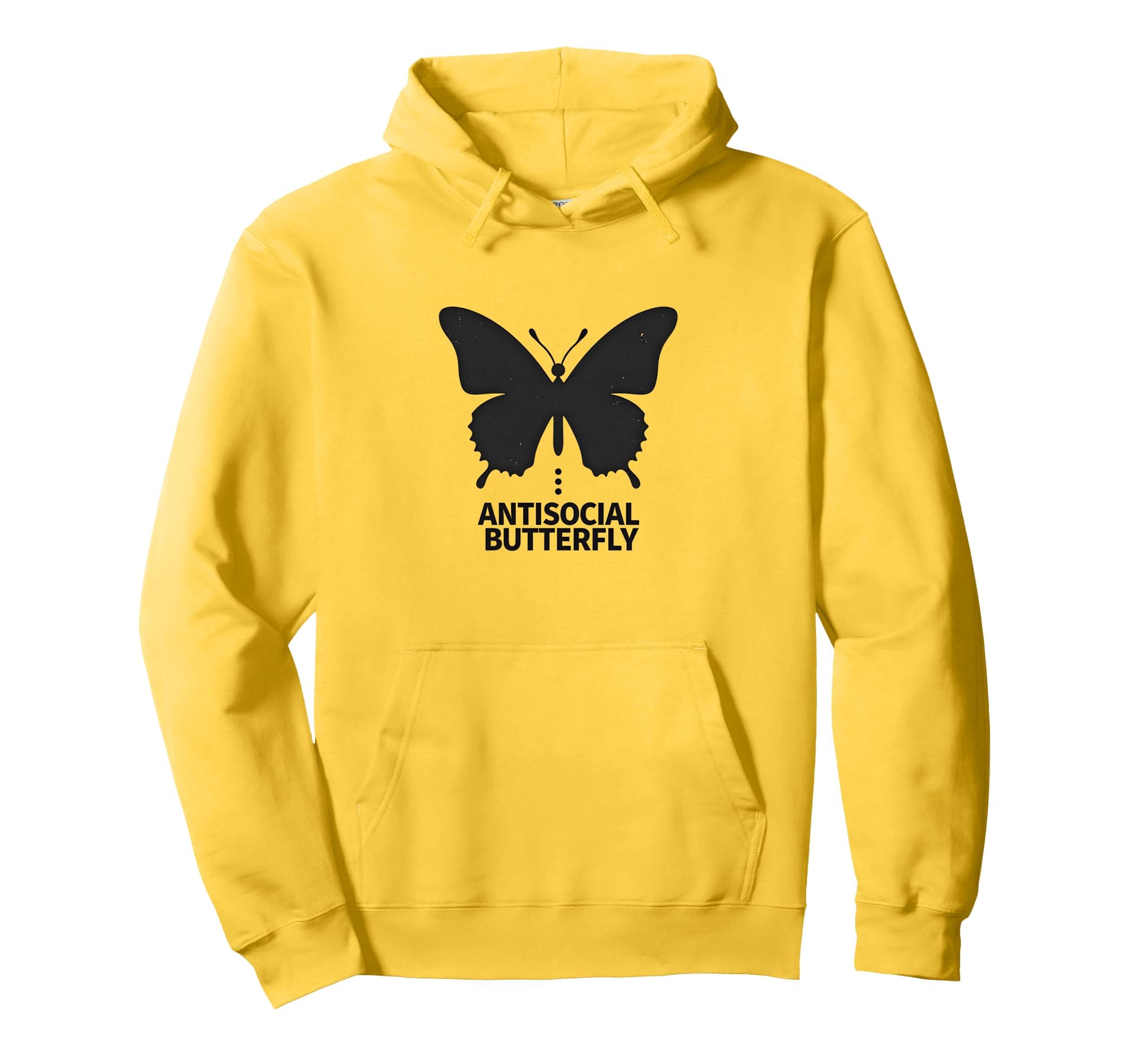 Antisocial Butterfly Minimalist Black Hoodie - Unique Graphic for Adults - T-Shirt, Sweatshirt, Hoodie